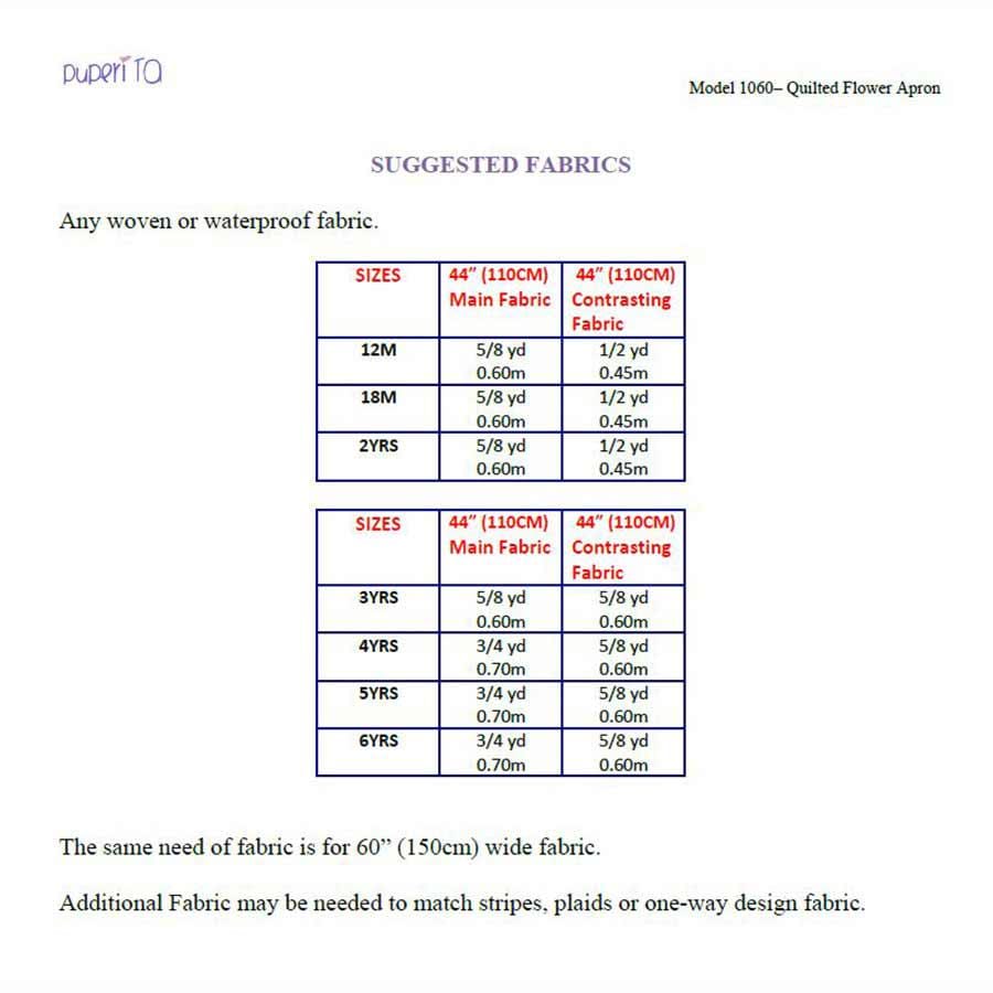 Flower Apron Smock Pattern