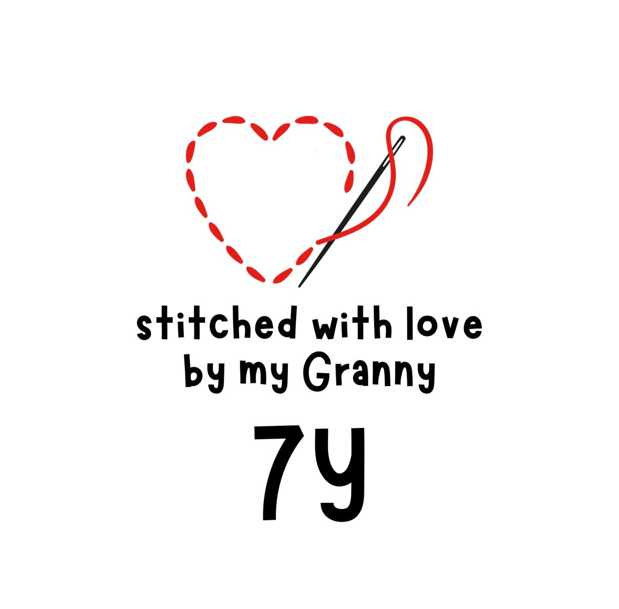 Stitched With Love By My Granny Size Label Cut Files