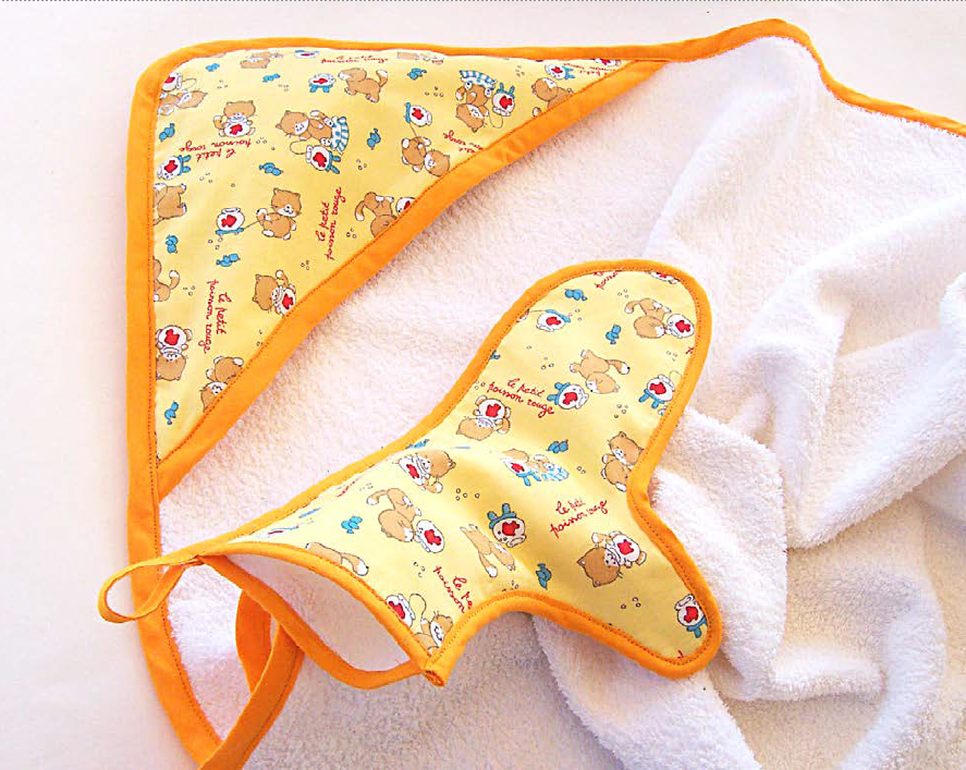 Hooded Towel and Mitten Pattern