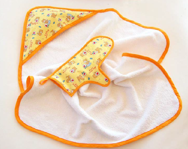 Hooded Towel and Mitten Pattern