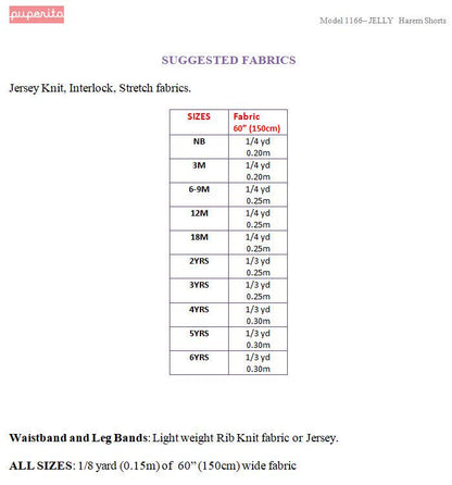 Jelly Harem Shorts Pattern