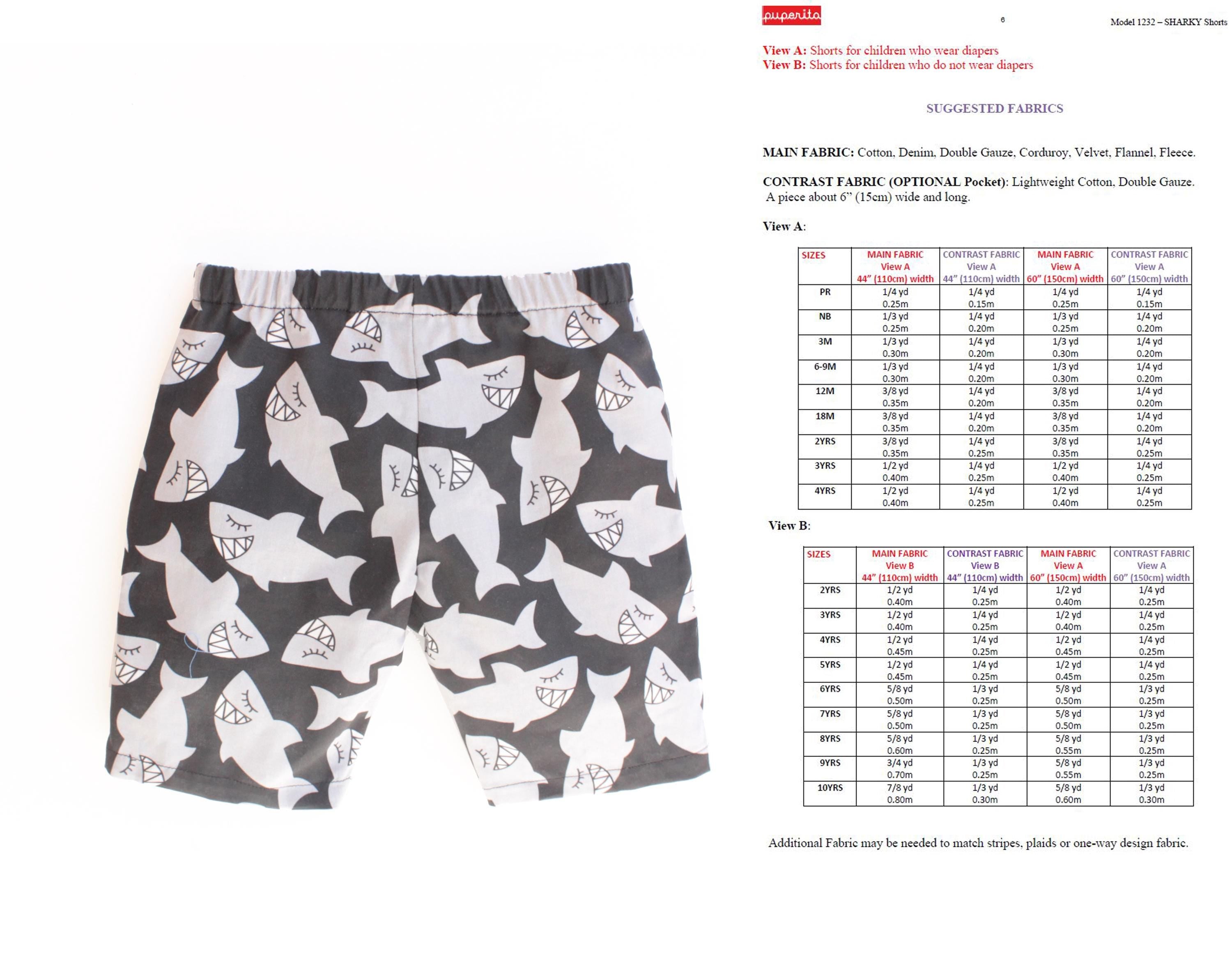 Sharky Knee Shorts Pattern