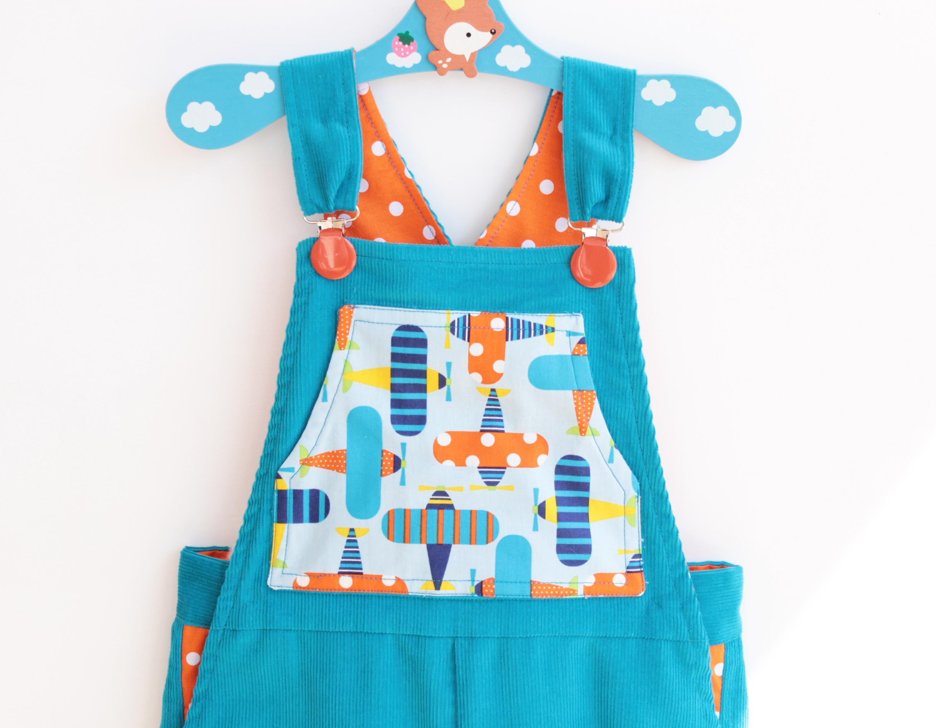 Bright Planes Overalls Pattern