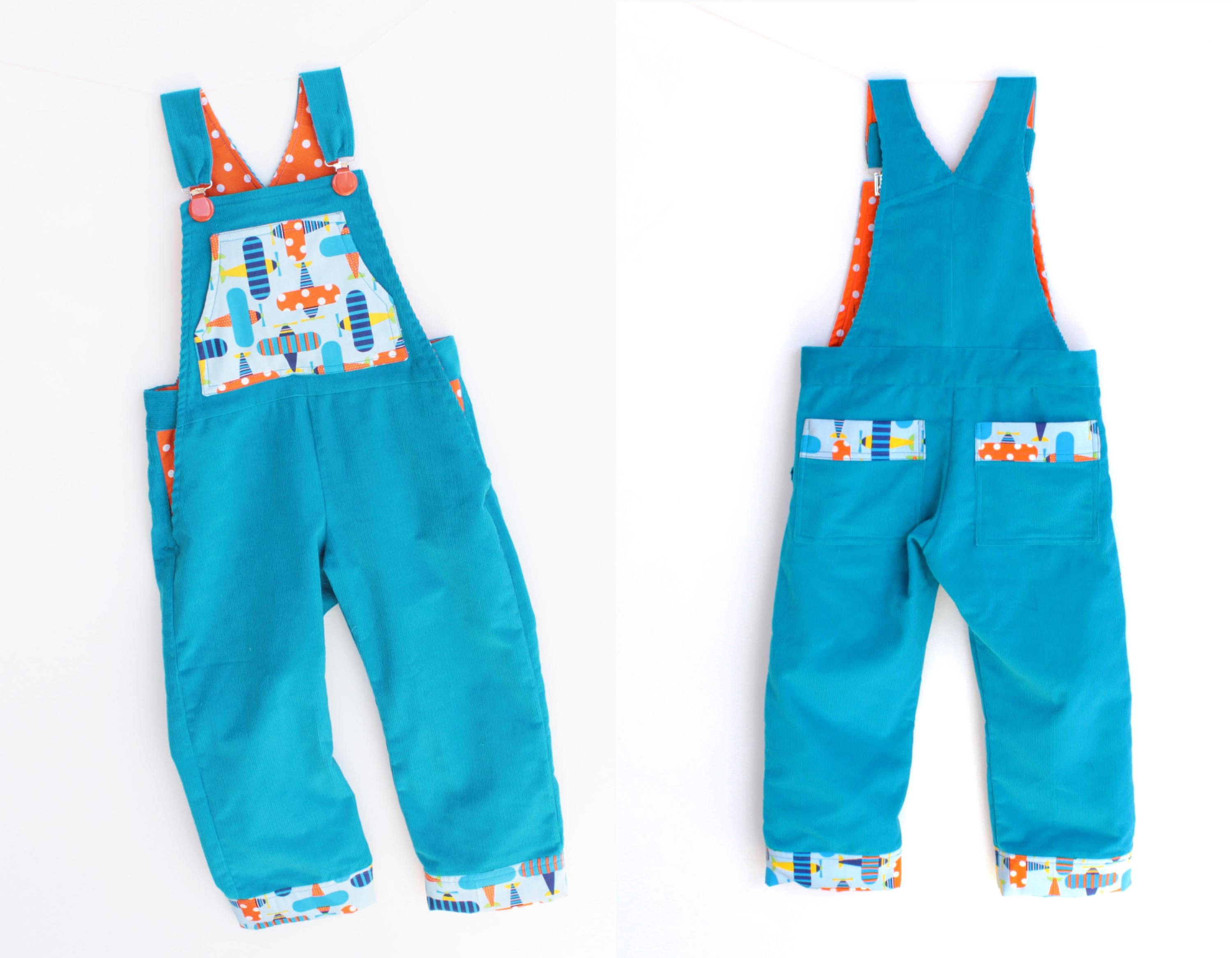 Bright Planes Overalls Pattern