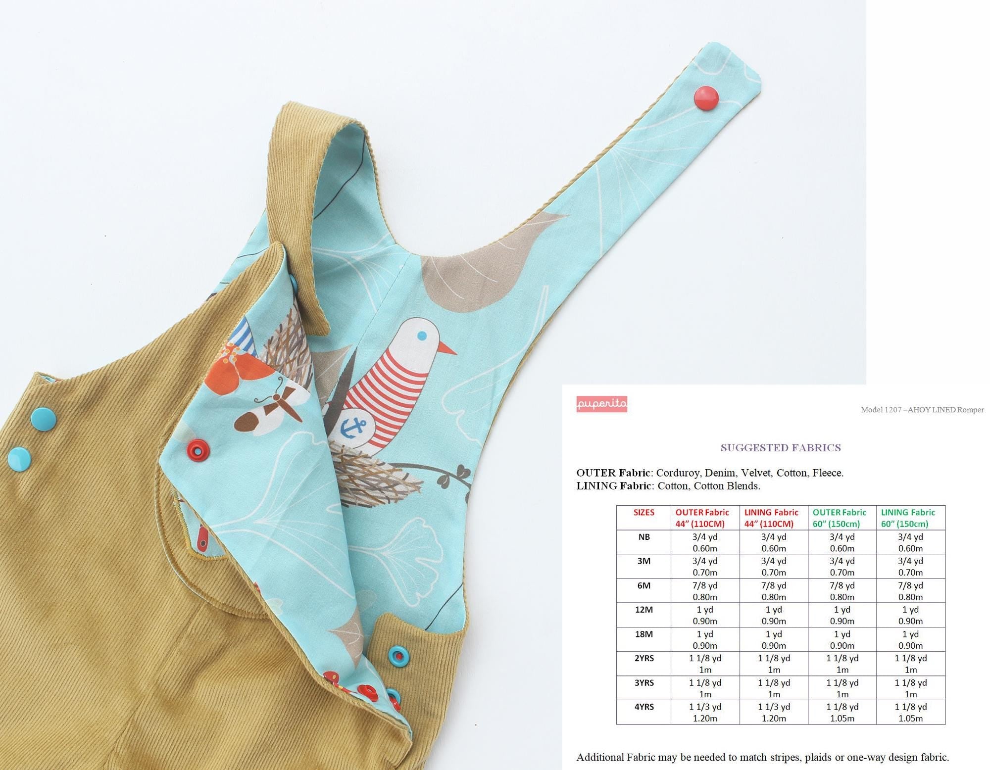 Ahoy Lined Reversible Romper Pattern