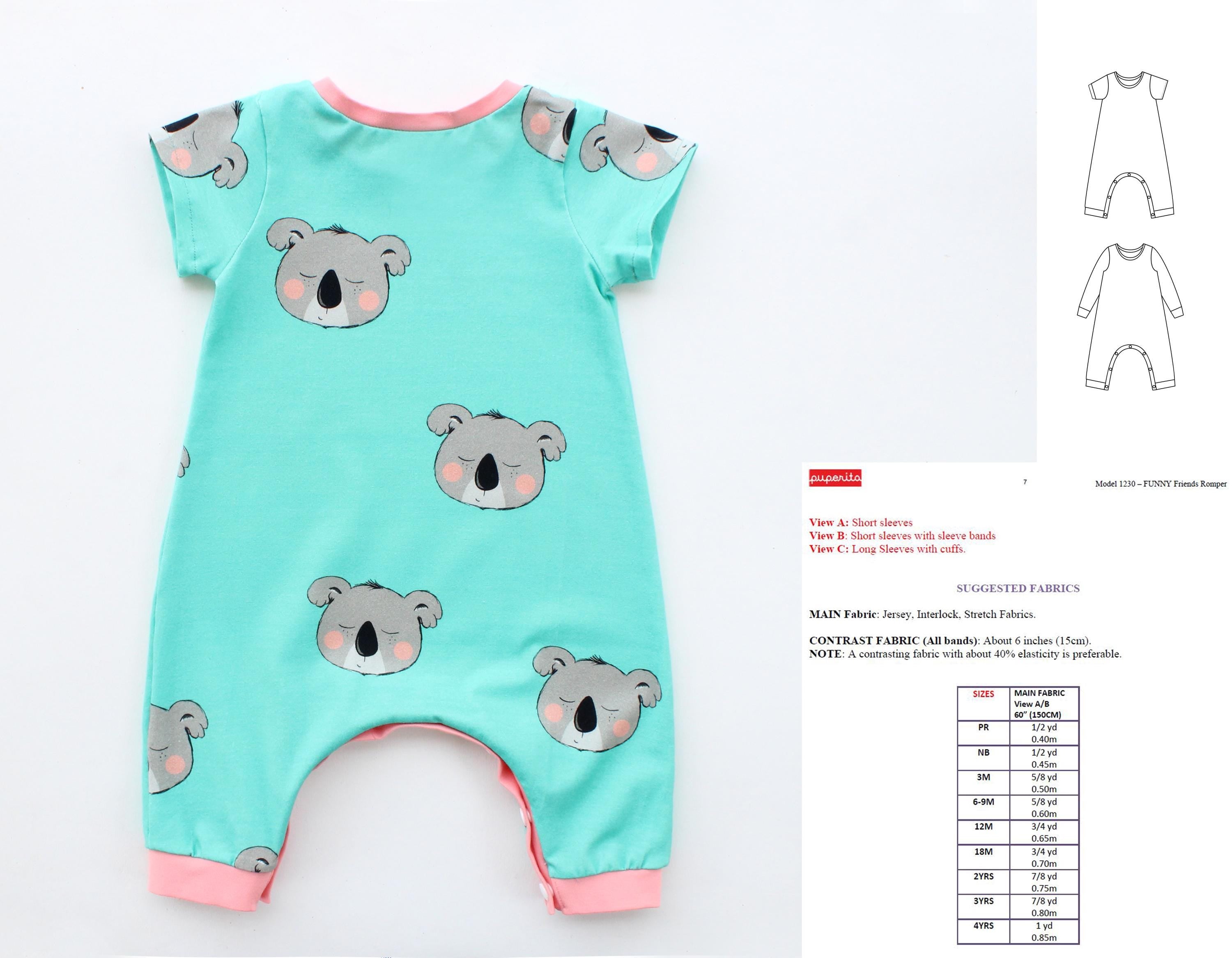 Funny Friends Long Romper Pattern