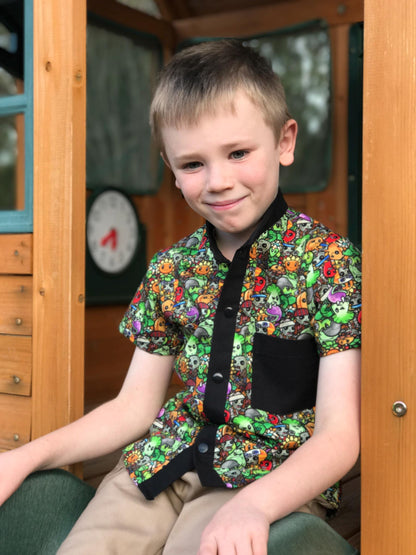 Piggy Mandarin Collar Shirt Pattern