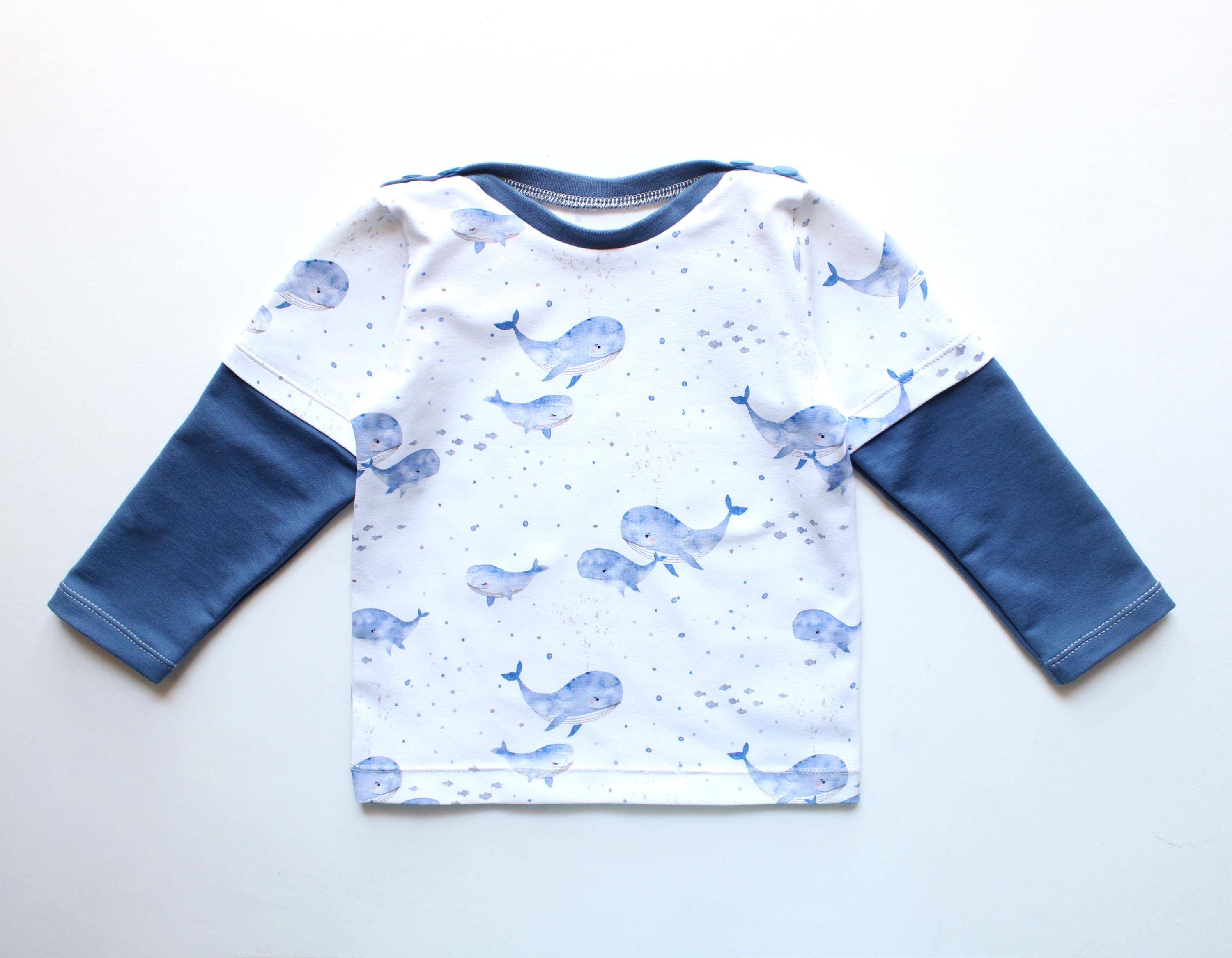 Wave Double Sleeve T-Shirt Pattern