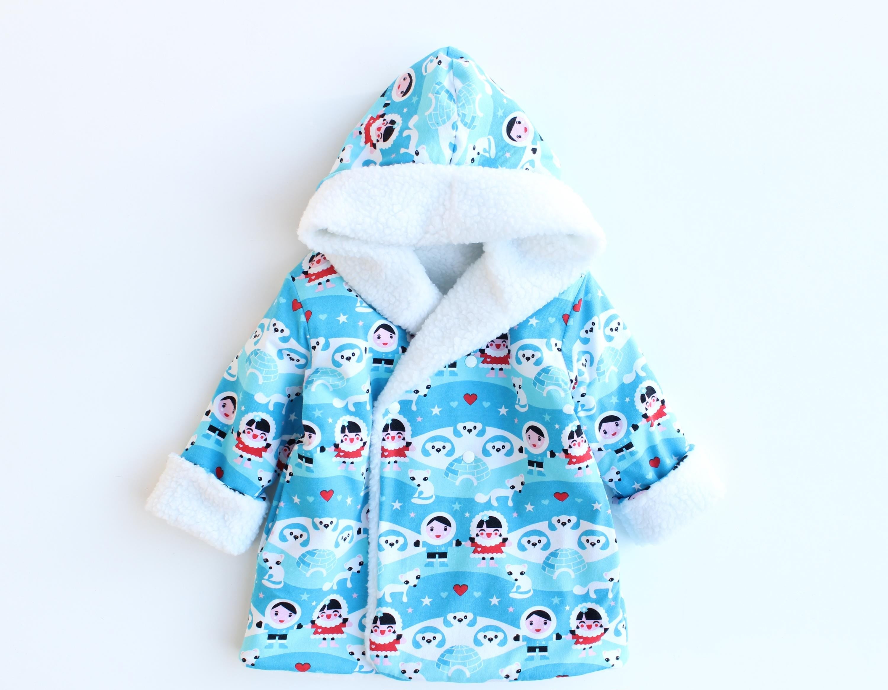 Hearts Hooded Reversible Jacket Pattern