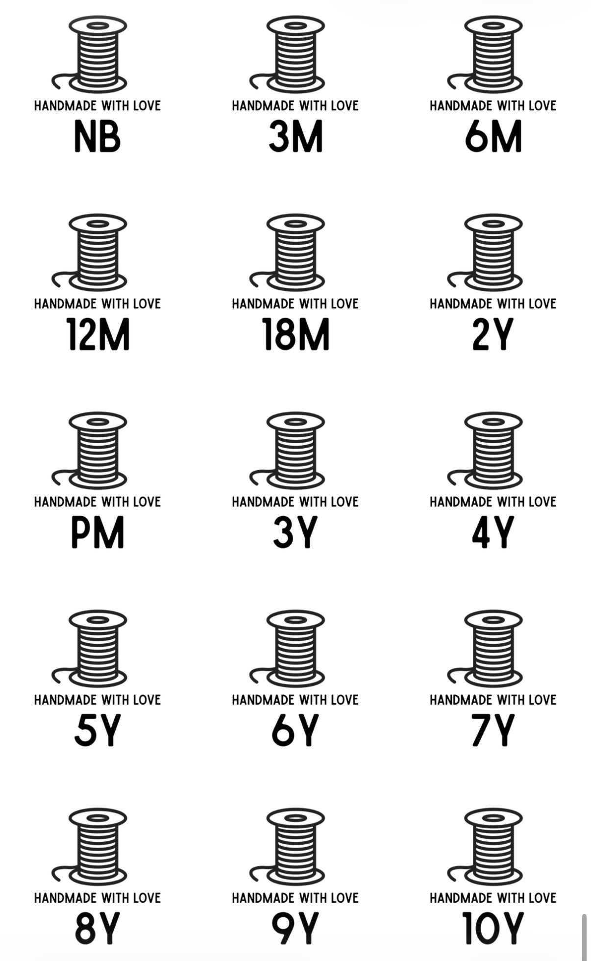 Thread Spool Size Label Cut Files
