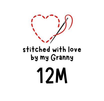 Stitched With Love By My Granny Size Label Cut Files