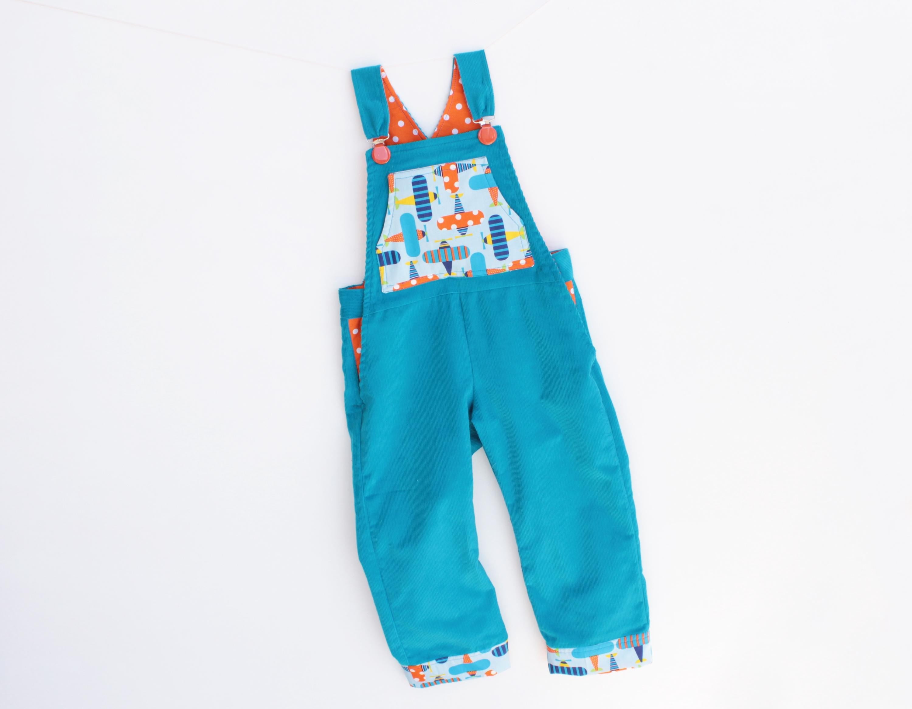 Bright Planes Overalls Pattern