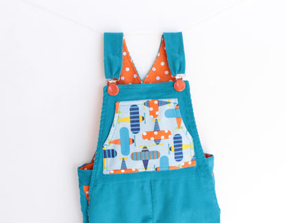 Bright Planes Overalls Pattern