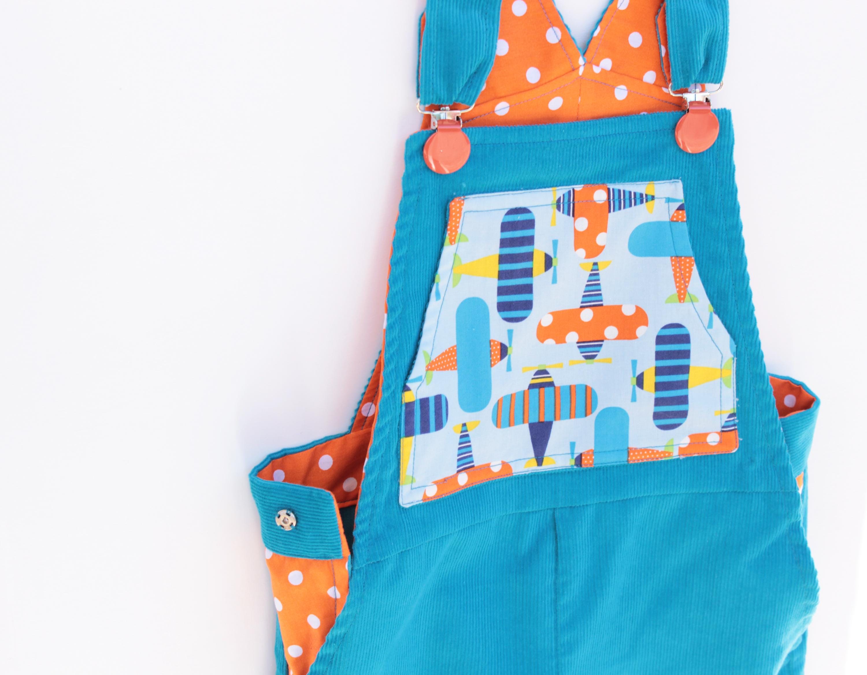 Bright Planes Overalls Pattern