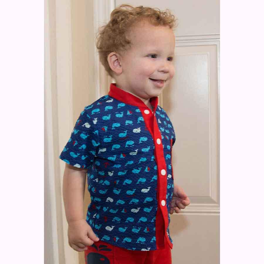 Piggy Mandarin Collar Shirt Pattern