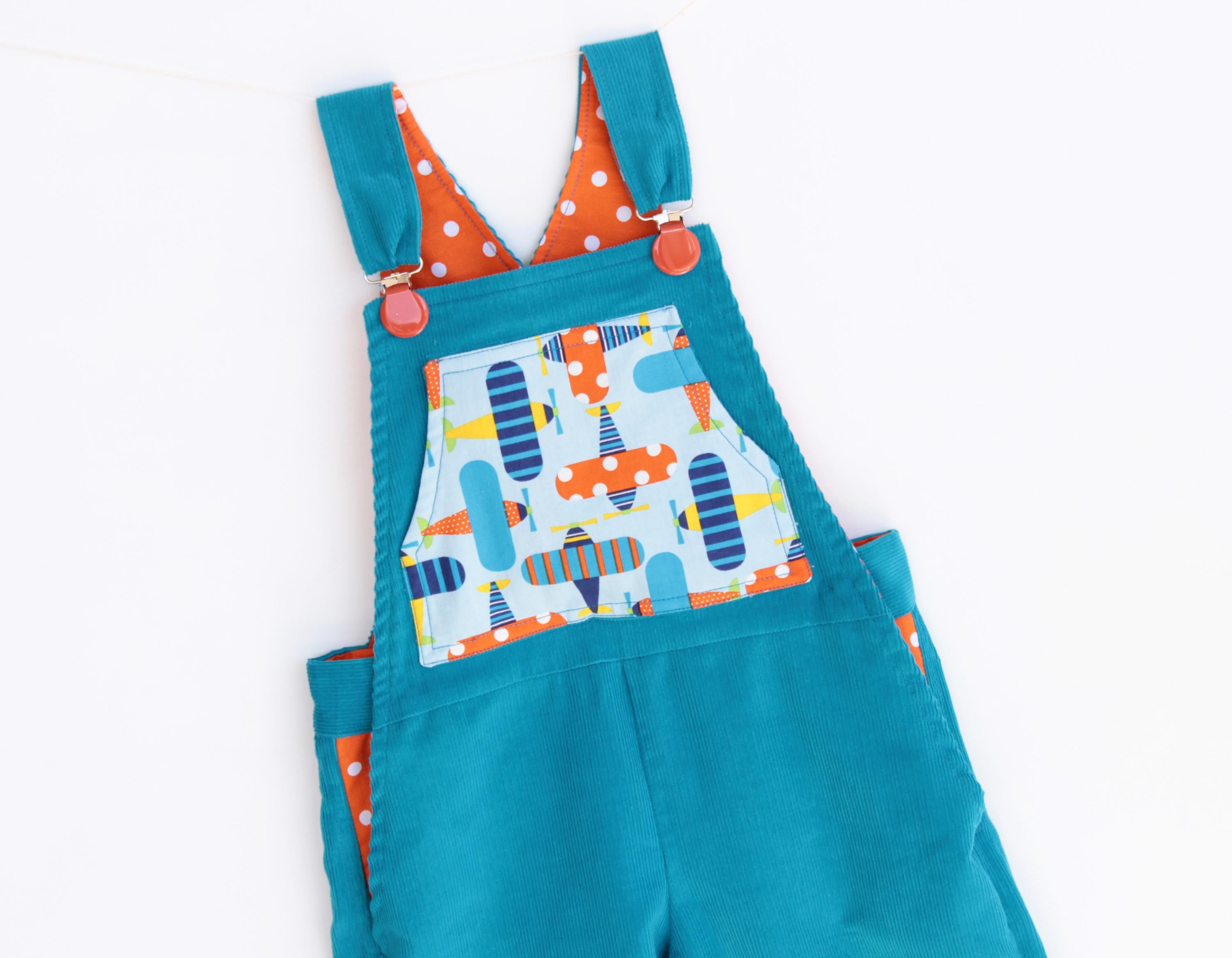 Bright Planes Overalls Pattern