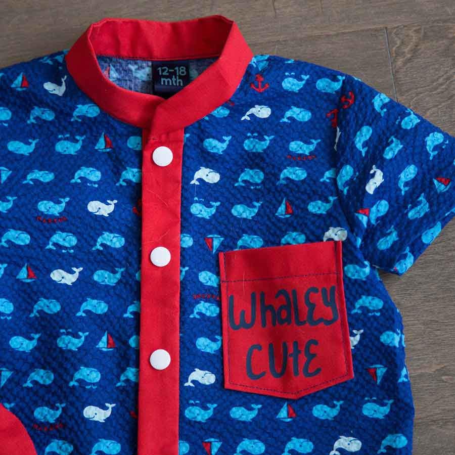 Piggy Mandarin Collar Shirt Pattern