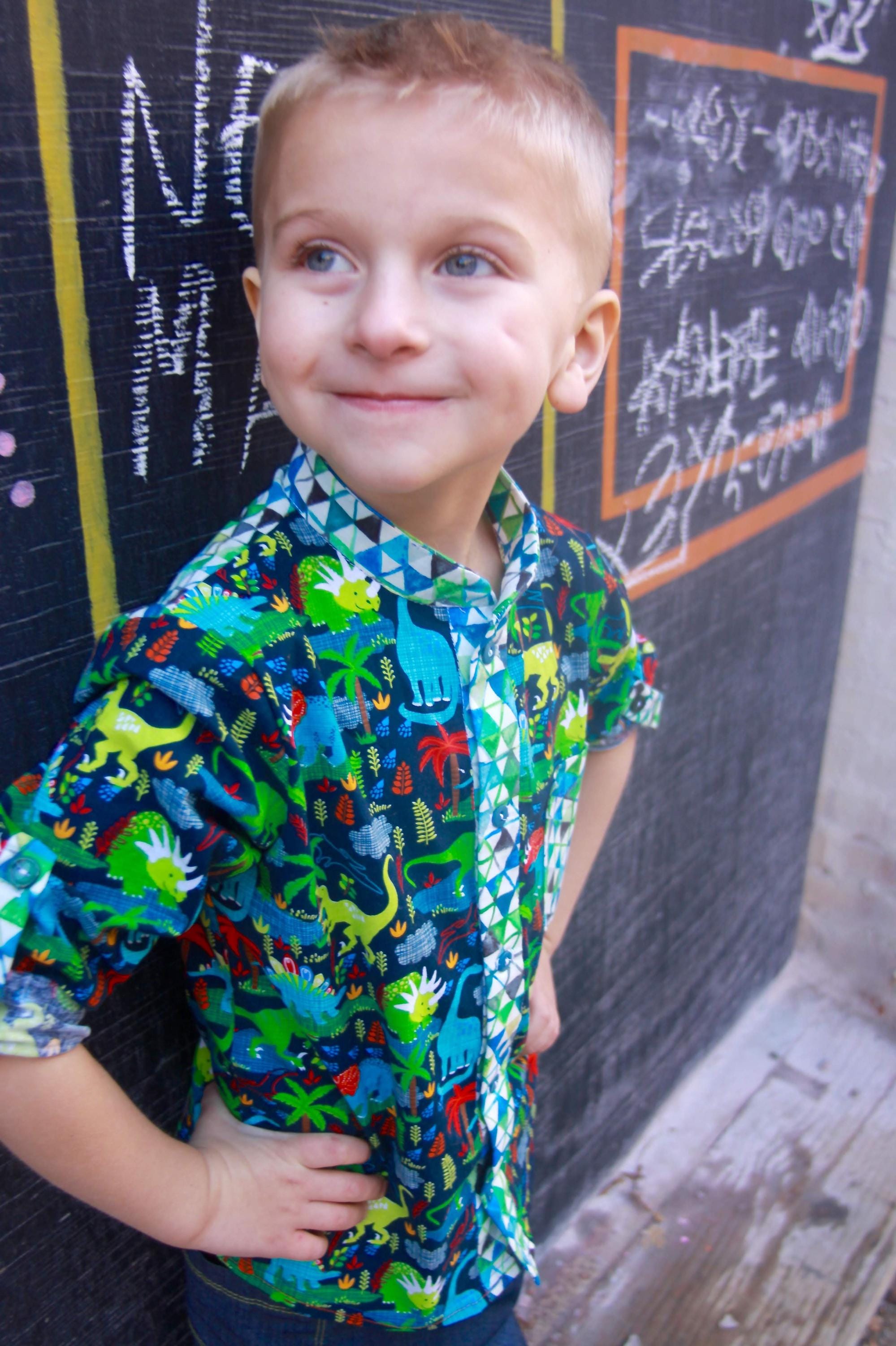 Piggy Mandarin Collar Shirt Pattern