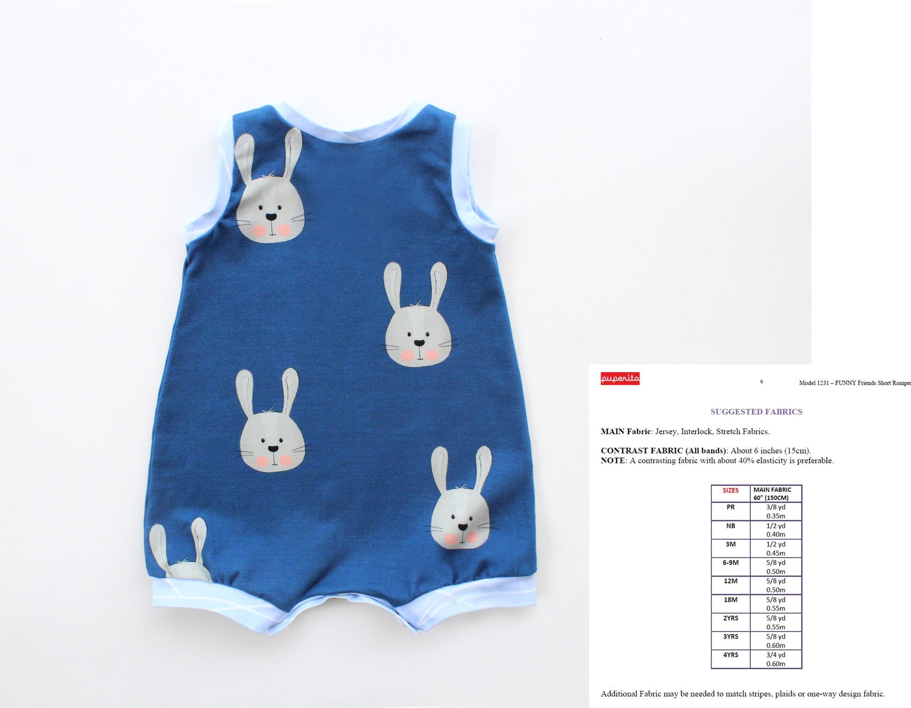 Funny Friends Short Romper Pattern