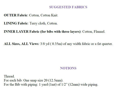 Cuddly Bibs Pattern